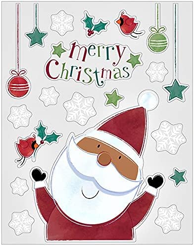 Iconikal Iconikal Christmas Static Cling Window Decorations African American Black Santa Claus 80Count - Image 3