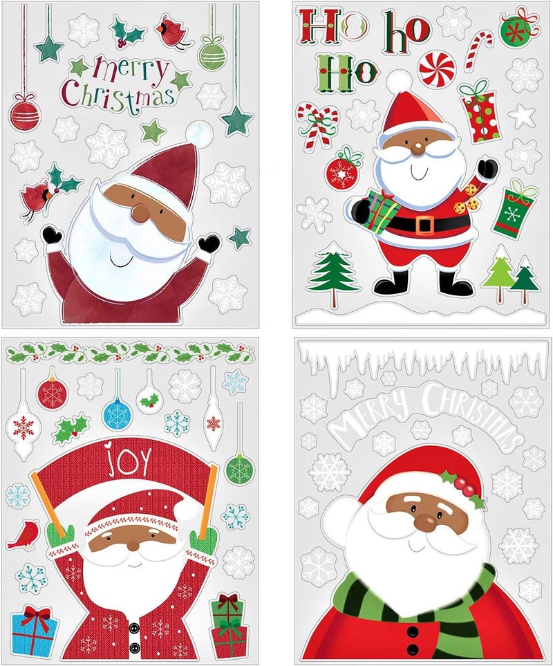 Iconikal Iconikal Christmas Static Cling Window Decorations African American Black Santa Claus 80Count - Image 1
