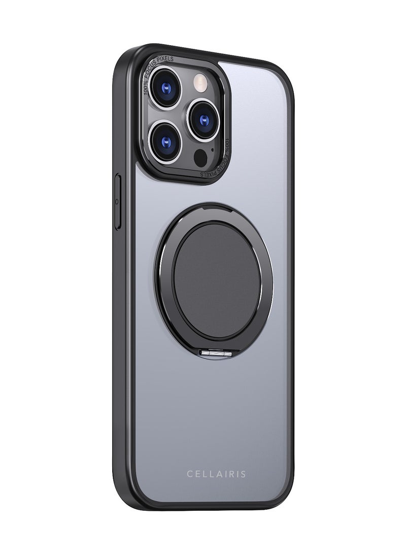 Cellairis ROTATABLE RING Case for Apple iPhone 15 Pro Max - MagSafe Compatible Transparent Cover with Kickstand Grip – Black - Image 5