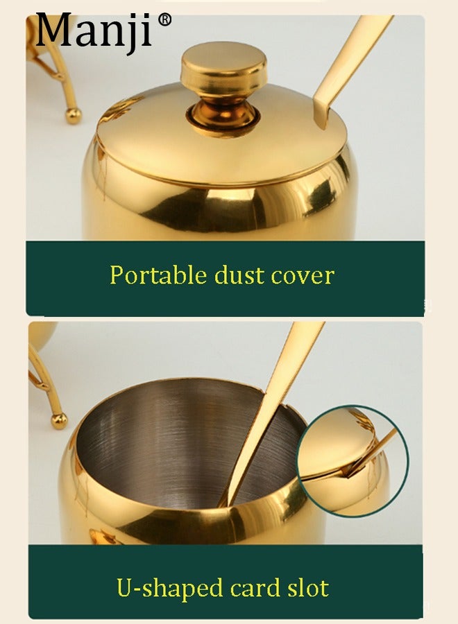 مانجي Stainless Steel Condiment Container Moistureproof Dustproof Stainless Steel Seasoning Container for Restaurant for Salt - Image 3
