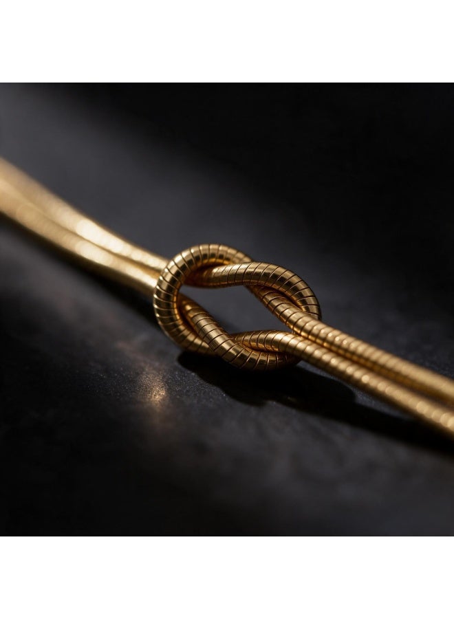 VORA Legame Knot Bracelet Set of 2 Gold and Silver Plated Slim Snake Chain Couples Bracelets - Image 2