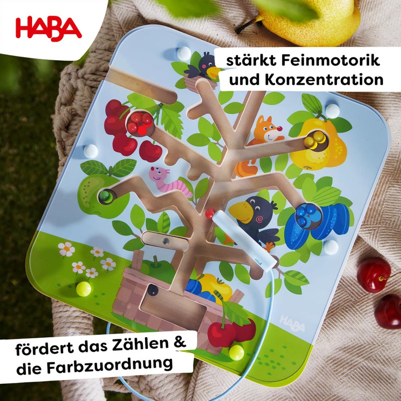 HABA Busy Board for Toddlers 2-4: Orchard Magnetic Maze Puzzle Game, Toddler Travel Toys & Montessori Toys - Image 2