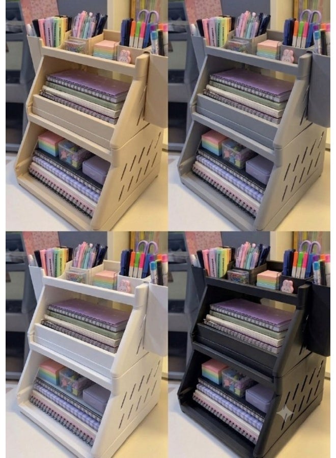 Lara 3-Tier Organizer Organizer for school or kitchen supplies Features two side organizers for spoons or pens Height: 30 cm Width and depth: 25 cm - Image 1