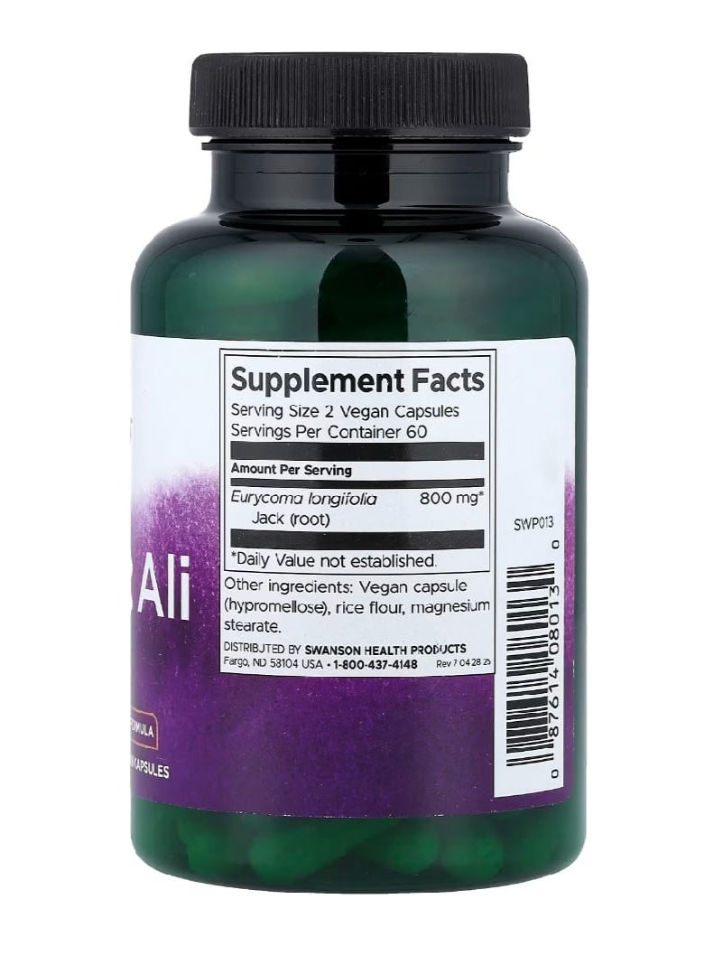 SWANSON Tongkat Ali 400 mg 120 Vegan Capsules - Image 2