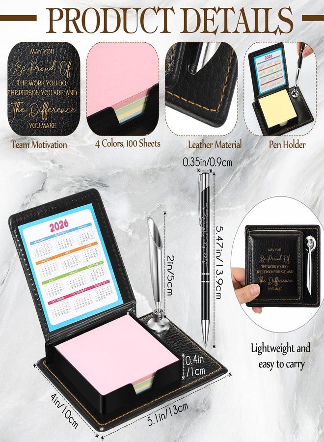 Resurhang 12 Set Employee Appreciation Gifts Bulk Inspirational Gifts Team Gift Bag PU Leather Notepad Holder with Pen Holder Team Keychain Ballpoint Pen Bulk Gifts for Colleagues Employees(Proud) - Image 4