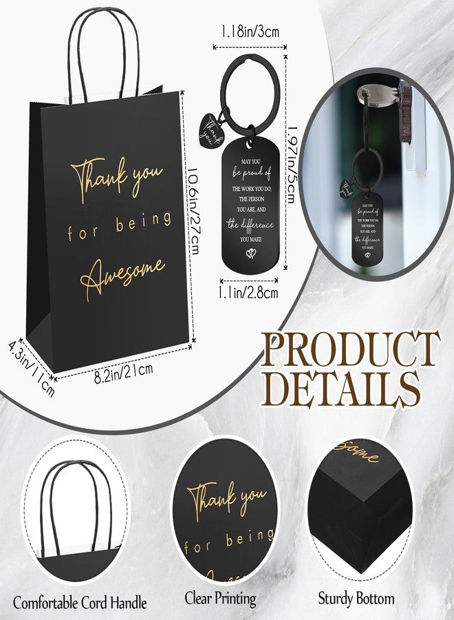 Resurhang 12 Set Employee Appreciation Gifts Bulk Inspirational Gifts Team Gift Bag PU Leather Notepad Holder with Pen Holder Team Keychain Ballpoint Pen Bulk Gifts for Colleagues Employees(Proud) - Image 5