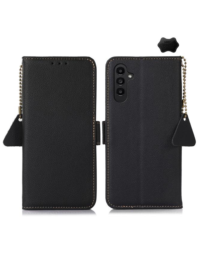 اس-توب جراب لهاتف Samsung Galaxy S24 من الجلد الطبيعي TJ مغناطيسي جانبي بتقنية RFID - Image 1