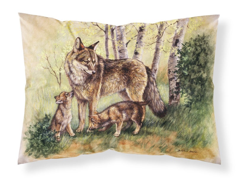 Caroline's Treasures BDBA0115PILLOWCASE Wolf Wolves by Daphne Baxter Fabric Standard Pillowcase Lightweight Super Soft Easy Care Decorative Artwork Pillowcase, Standard - Image 4
