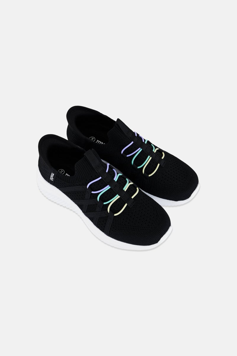 Mudd Kids Girl Brand Logo Slip On Shoes, Black - Image 3