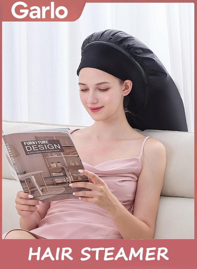 Garlo Hair Steamer for Deep Conditioning, Electric Heat Spa Cap with 10-Level Temperature Control 3 Time Settings for Natural Hairs, Portable Thermal Steam Cap, Hair Drying Hoods for Home Use - Image 2