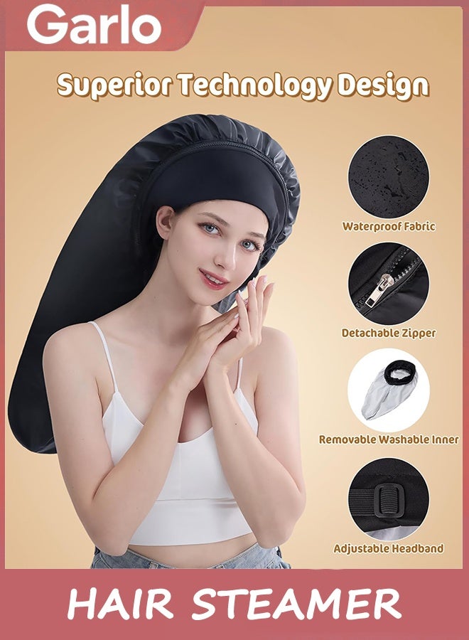 Garlo Hair Steamer for Deep Conditioning, Electric Heat Spa Cap with 10-Level Temperature Control 3 Time Settings for Natural Hairs, Portable Thermal Steam Cap, Hair Drying Hoods for Home Use - Image 3