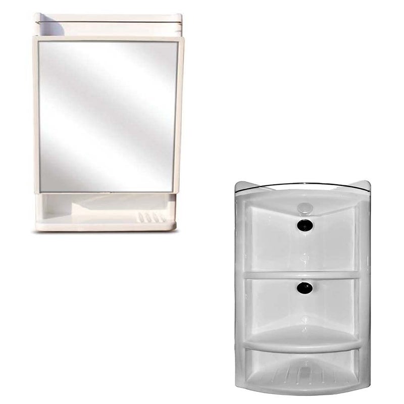 Urban Choice Urban Choice Grace Fine Ware Washbasin Cabinet with Mirror Premium Wall Mounted Storage Cabinet with Magnetic Door 4 Inner Shelve Stylish HeavyDuty Plastic Cabinet for Storage 
