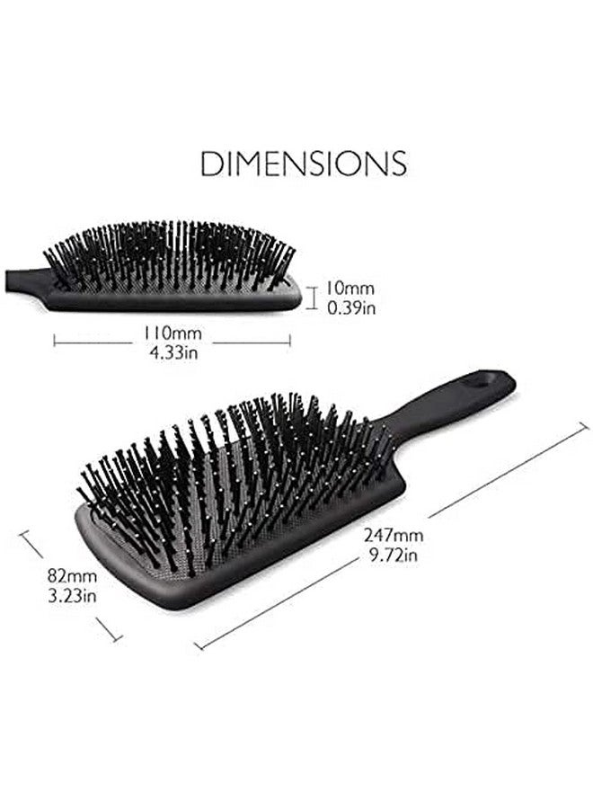 GITGRNTH Professional 4-Piece Hair Brush and Comb Set - Includes Paddle Brush, Round Styling Brush, Fine Tooth Comb, and Wide Tooth Comb - Detangling, Smoothing & Styling for All Hair Types - Ideal for Home & Salon Use (4 Pieces [Paddle + Round + Small + Big]) - Image 3