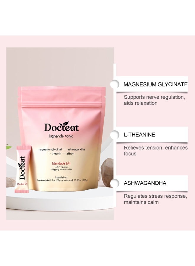 docteat Lugnande Tonic Powder | with Magnesium Glycinate, Ashwagandha & L-Theanine for Stress Relief, Relaxation, Focus & Sleep Support – 300g - Image 2