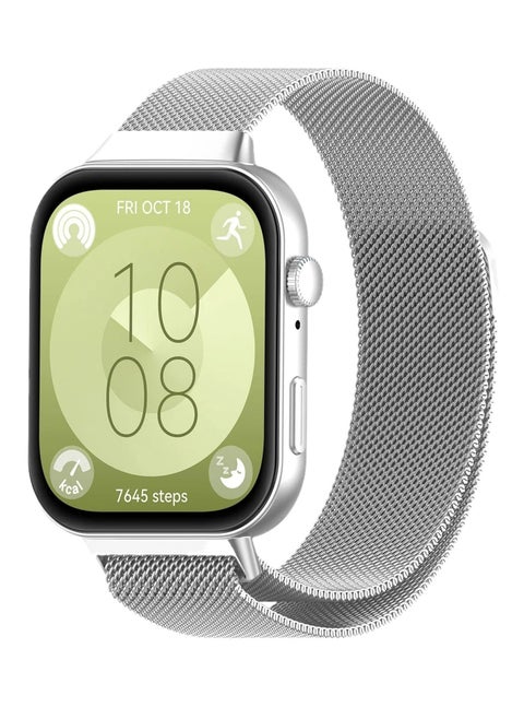 Magnetic Statinless Steel Bracelet Wristband for Huawei Watch Fit 3 Silver
