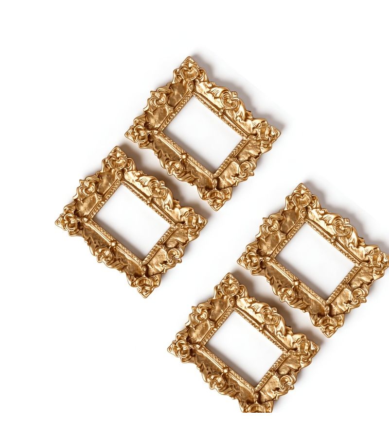 Set Of 12 Small Golden Frames For Photos Jewelry Holiday Party Display - Image 5