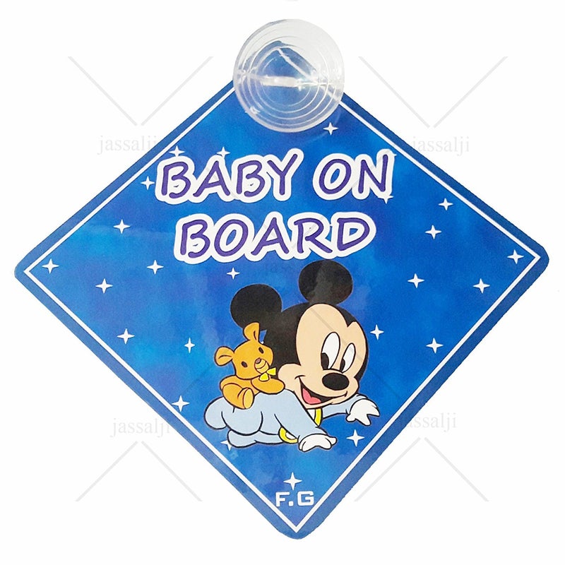 Vadda Baby On Board Sleeping Child/Baby Vehicle Decal, Window Hanging Safety Sign for Car Micky - Image 3
