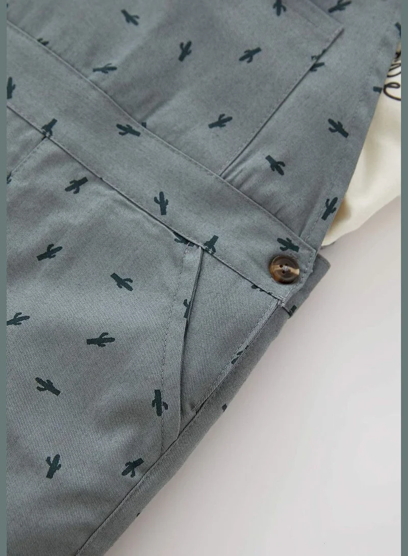 DeFacto Regular Fit Short Sleeve T-Shirt & Polka Dot Print Salopet Set
