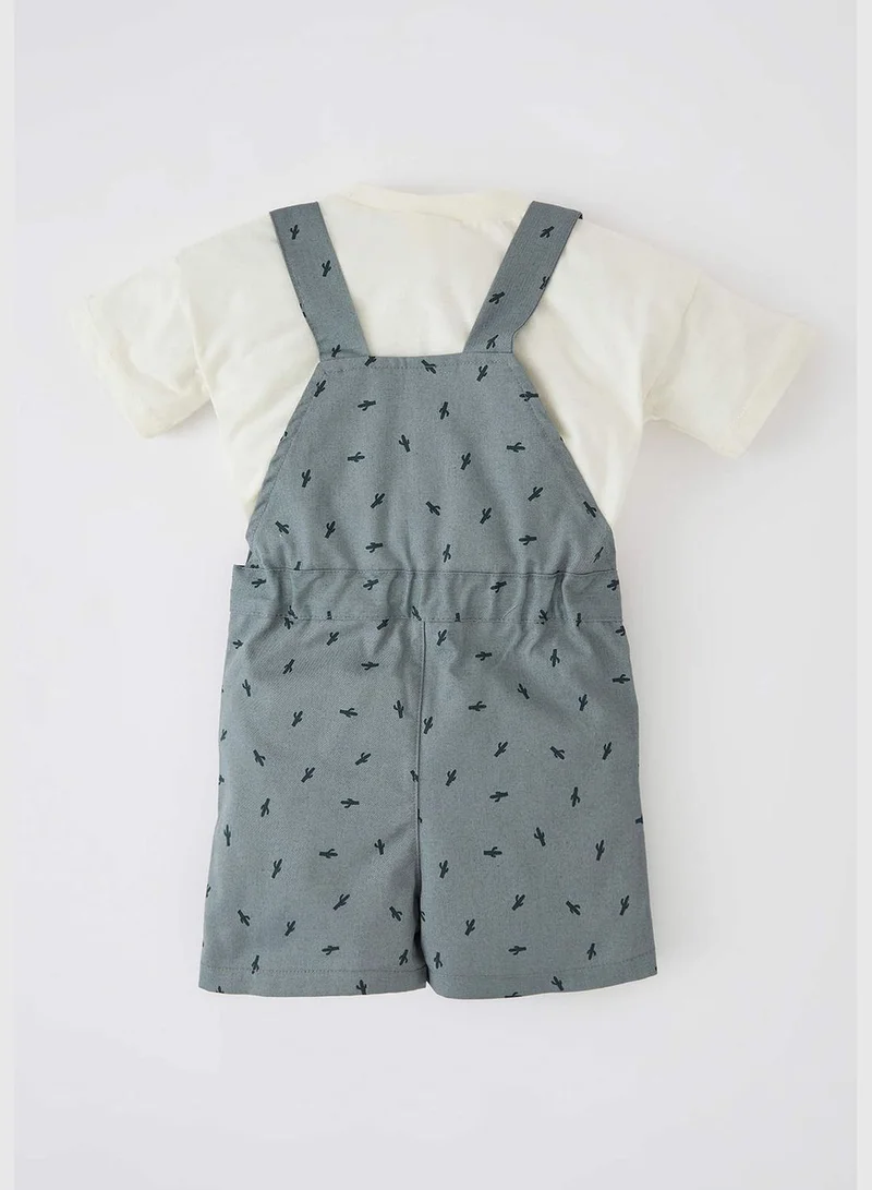 DeFacto Regular Fit Short Sleeve T-Shirt & Polka Dot Print Salopet Set
