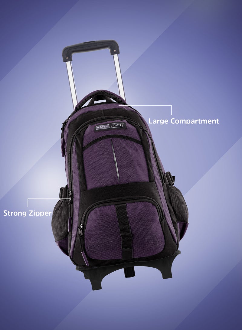بارا جون حقيبة ظهر بعجلات للجنسين مع حزام قابل للتعديل للمدرسة والجامعة والمكتب والعمل والسفر - بنفسجي  بوصة - Image 2