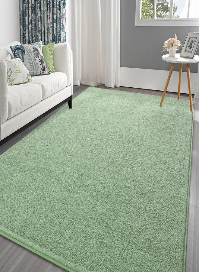 Pettop Area Rugs for Bedroom Living Room, 4x6 Light Green Thickened Memory-Foam Indoor Carpets, Modern Aesthetic Minimalist Super Soft Comfy Carpet for Boys Girls Adults Room Dorm Home Decor - Image 1