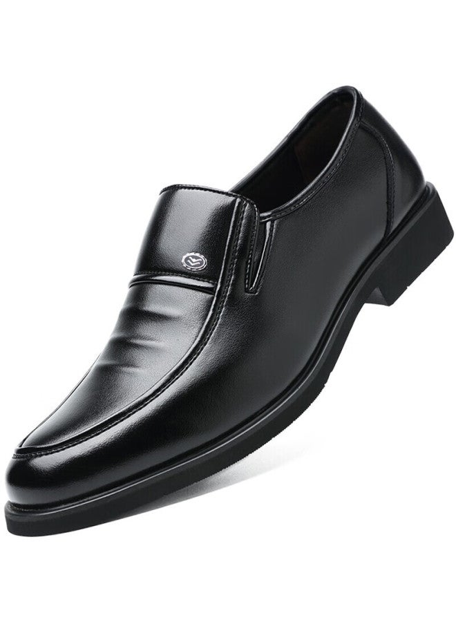 Poitulas Men's British Style Slip-on Business Casual Shoes Lightweight Soft Bottom Formal Shoes 9526 Black Size 38 - Image 1