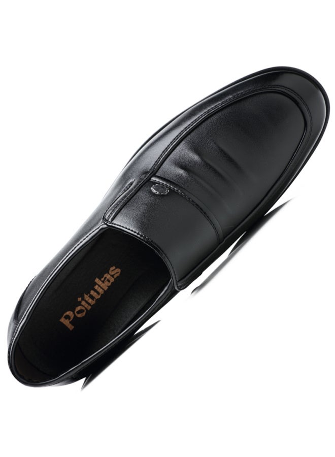Poitulas Men's British Style Slip-on Business Casual Shoes Lightweight Soft Bottom Formal Shoes 9526 Black Size 38 - Image 2