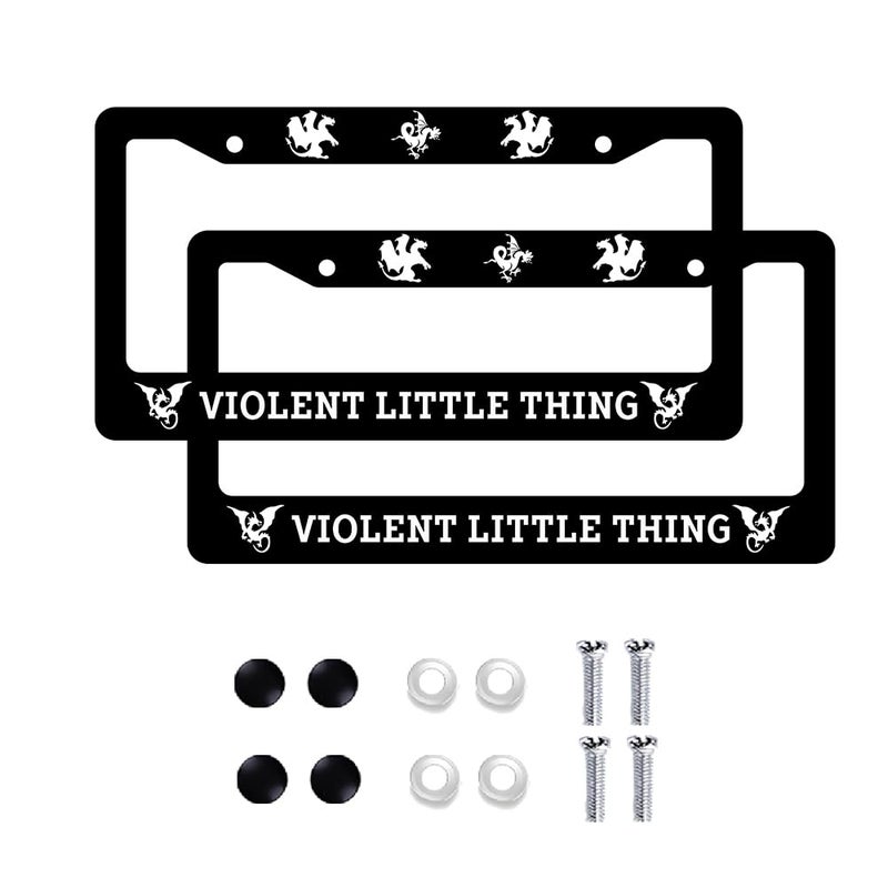 BDFHYK Dragon License Plate Frame 2 Pack Featuring The Violent Little Thing Design American Standard Aluminium License Plate Holder with Screws for Men Women 12x6 Inch - Image 3