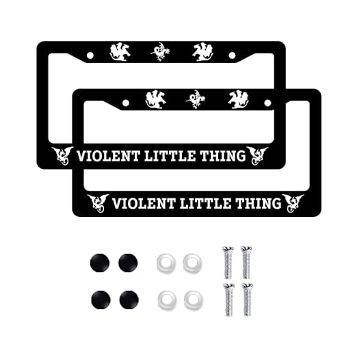 BDFHYK Dragon License Plate Frame 2 Pack Featuring The Violent Little Thing Design American Standard Aluminium License Plate Holder with Screws for Men Women 12x6 Inch - Image 1
