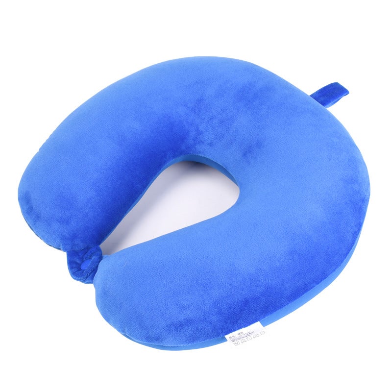 U-shaped pillow foam particle travel pillow digital printing aircraft neck pillow neck pillow health pillow custom LOGO MYK110 sapphire blue