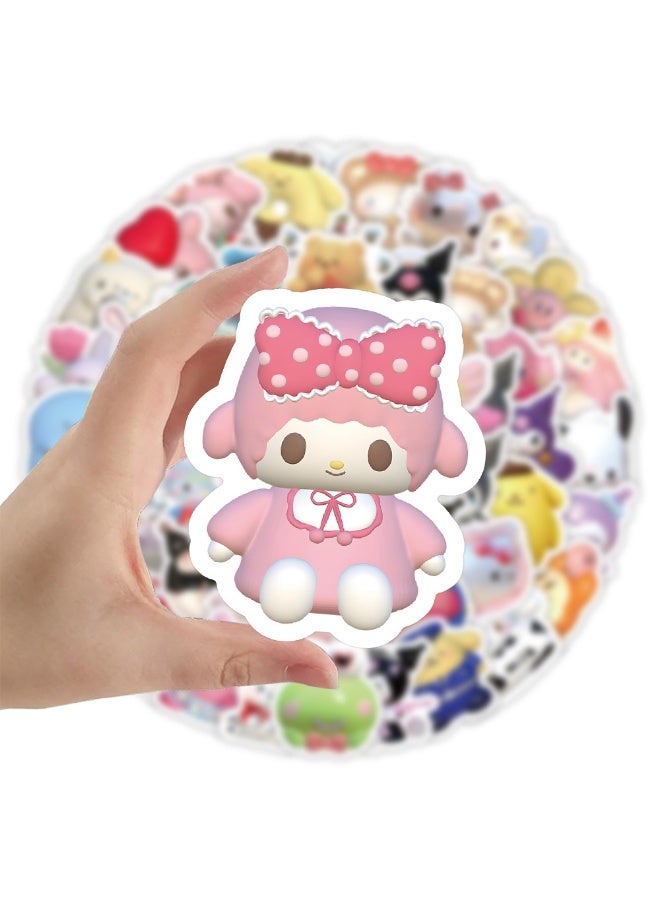 هاي هيلوك لطيف Sanrio Kids الكرتون ملصقا زجاجة ماء ، 100 قطعة من الفينيل للماء Kawaii ملصقات - Image 3