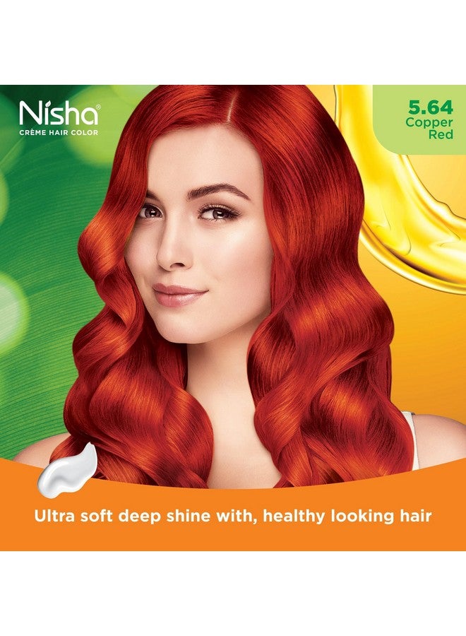 Nisha Creme Hair Colour 5.64 COPPER RED (60gm + 60ml + 18ml Nisha Conditioner with Natural Herbs 100% Grey Hair Coverage) Pack of 3 … - Image 4