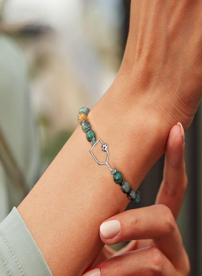 Sistble Pickleball Gifts for Women, Gifts for Pickleball Lovers Pickleball Bracelets Natural Stone Beaded Bracelets Mothers Day Birthday Pickle Ball Gifts for Women Handmade Jewelry - Image 3
