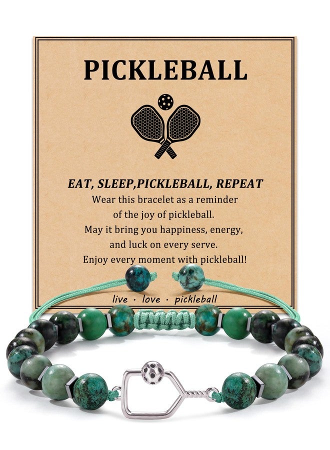 Sistble Pickleball Gifts for Women, Gifts for Pickleball Lovers Pickleball Bracelets Natural Stone Beaded Bracelets Mothers Day Birthday Pickle Ball Gifts for Women Handmade Jewelry - Image 1