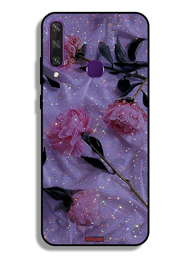 Tolwak Huawei Y6p Protective Case Cover Glitter Roses - Image 2