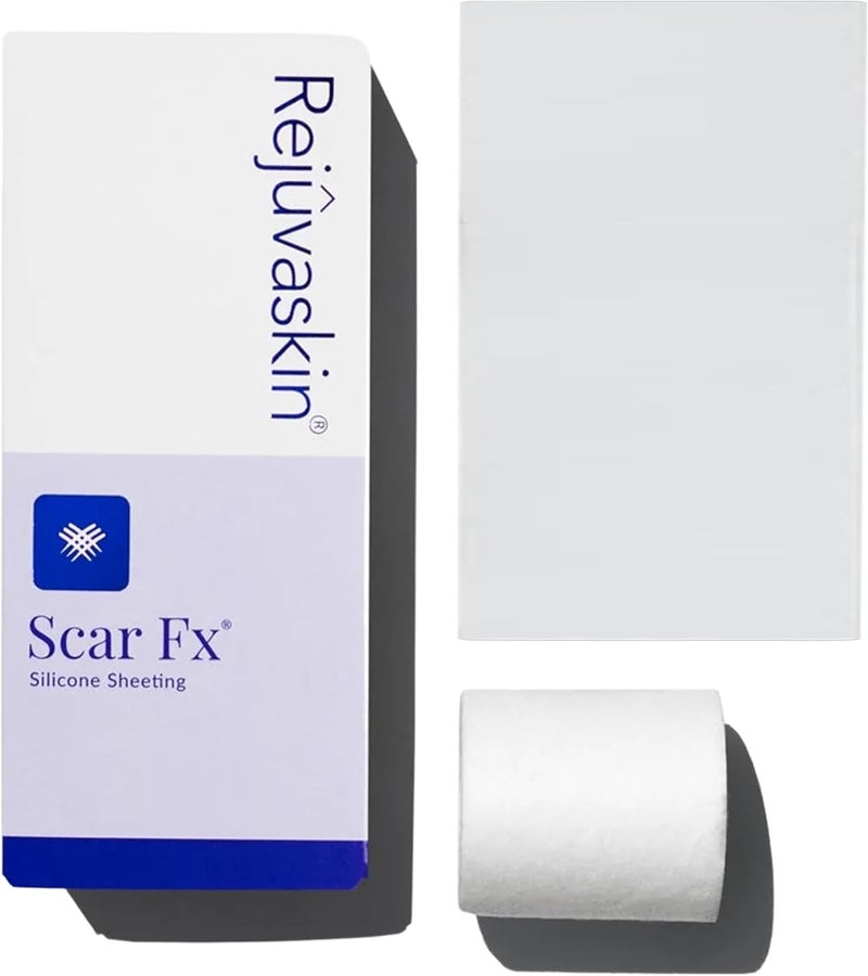 Rejuvaskin Scar Fx Silicone Sheeting 3 Inch x 5 Inches Silicone Tape for Medium Surgical Scars 1 Sheet Soften Flatten  Reduce the Appearance of Scars - Image 1