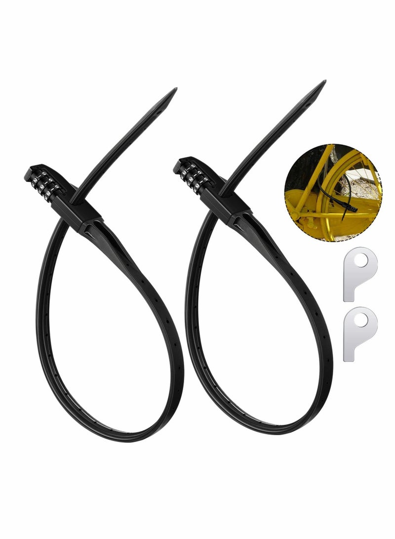 Zip Tie Bike Lock, 2 Pcs Multi Purpose Combo Lock, Armoured Security Tie u0026 Bike Lock, Lightweight Bicycle Lock Scooter Lock - Image 1