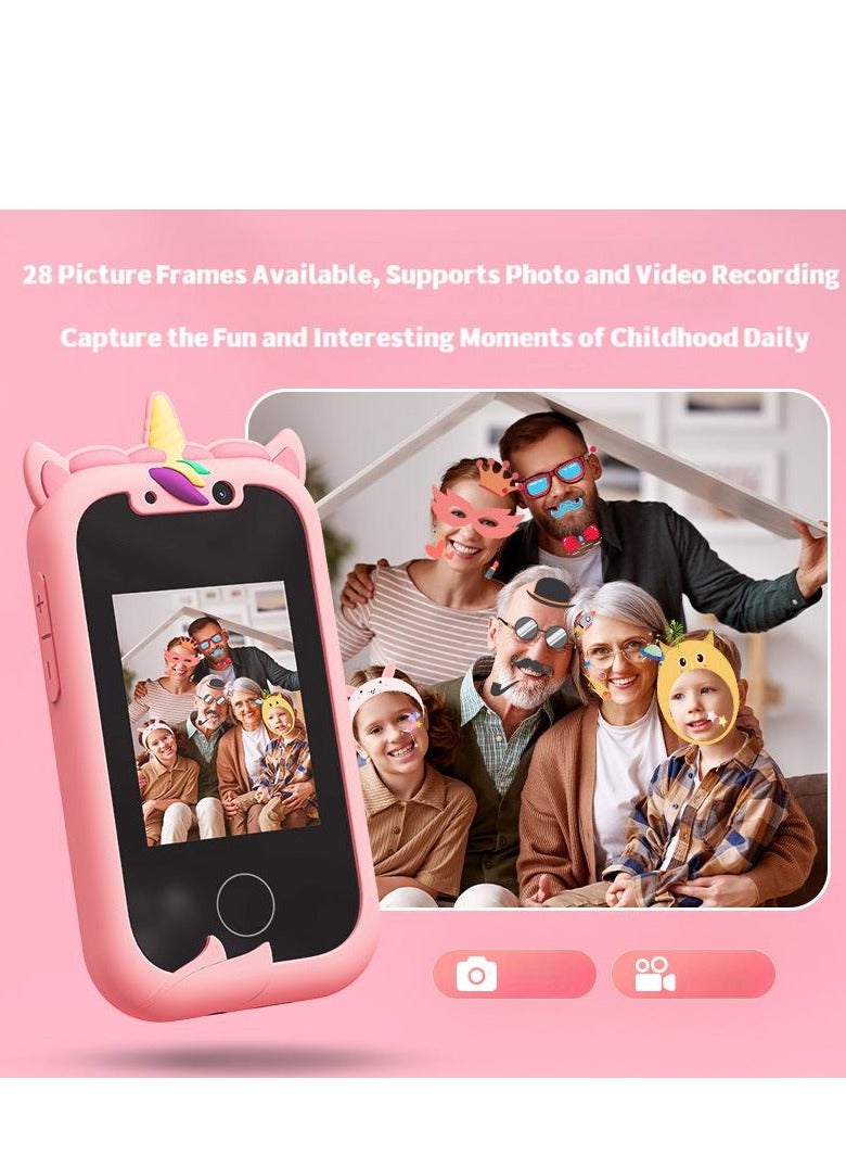 Kids Smart Phone Gifts Toys for Girls Boys aged 3-8, Toddler Learning Toys with Unicorn Educational Games, with 8G SD Card  - Image 3