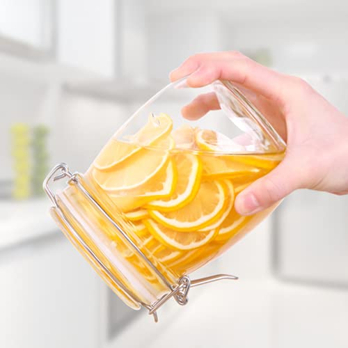pepplo® Mason Jars Wide Mouth Canning Glass Jars Rubber Seal, with Airtight Lids, Clear Canister for Cereal, Beans, Coffee, Nuts Set of 3 (1000ML*1+750ML*1+500ML*1) Preserve Container Jars - Image 4