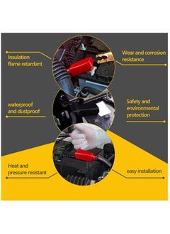 KASTWAVE Battery Terminal Covers Battery Terminal Insulating Protector Sleeves Positive and Negative Cable Covers in Red and Black for Boat Cars (4 Pcs)  - Image 3
