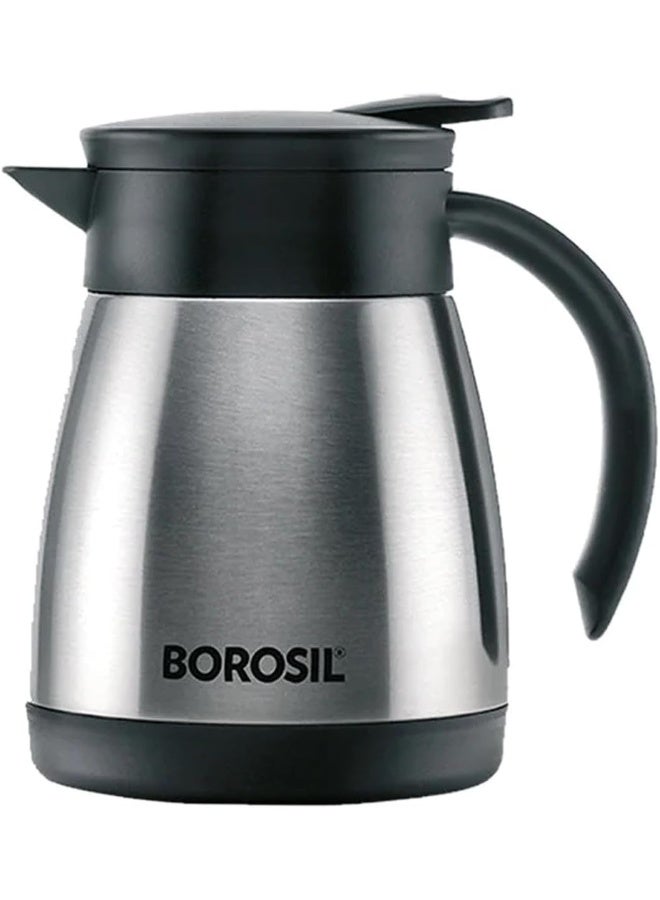 Borosil Vacuum Insulated Stainless Steel Teapot Flask Vacuum Insulated Coffee Pot - 500 ml silver - Image 1