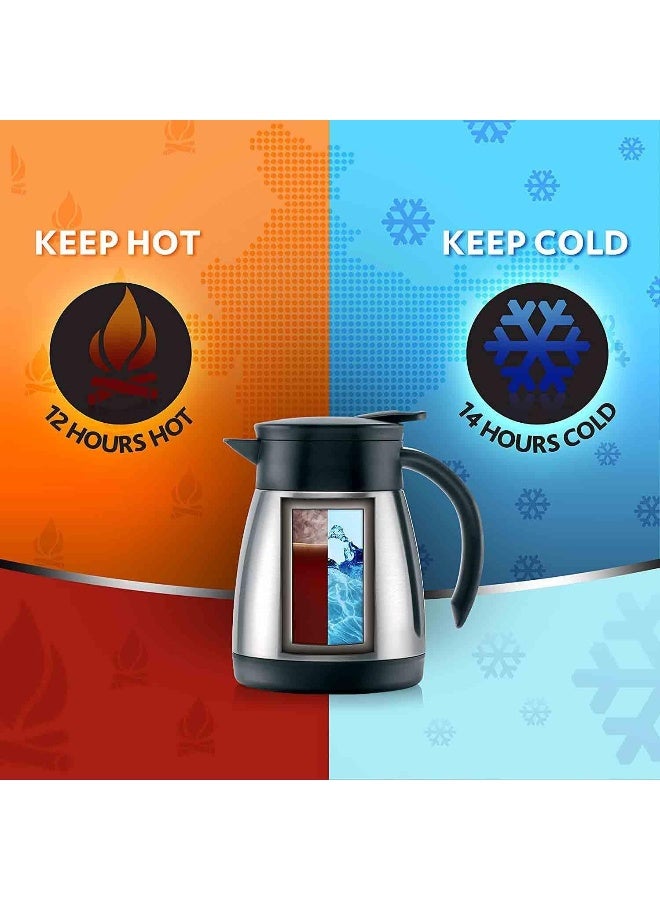 Borosil Vacuum Insulated Stainless Steel Teapot Flask Vacuum Insulated Coffee Pot - 500 ml silver - Image 4