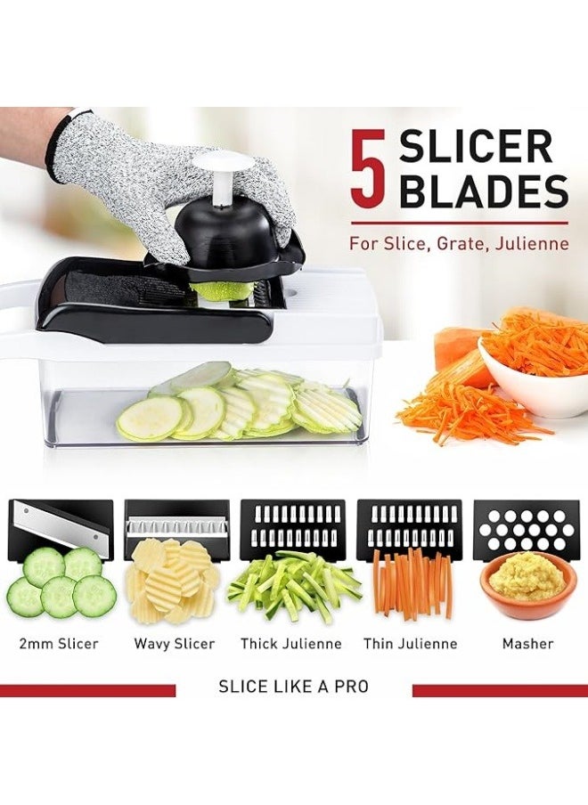 Generic Multifunctional 26-in-1 Food Cutter, Vegetable Chopper, Pro Onion Chopper, Kitchen Vegetable Slicer Dicer Cutter,Veggie Chopper With 13 Blades,Carrot and Garlic Chopper With Container  - Image 4