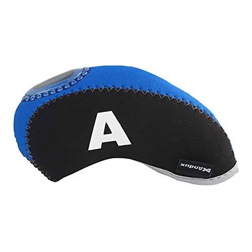 Andux Number Print Golf Iron Club Head Covers with Transparent Window 10pcs/Set Black/Blue - Image 5