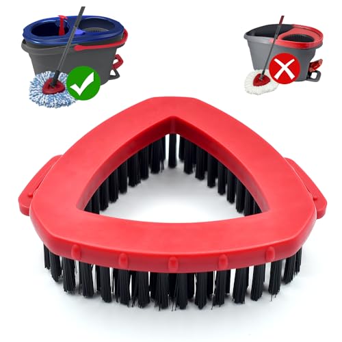 GFRED Scrub Brush Mop Head Replacement for O Cedar RinseClean 2 Tank System Spin Mop Head Base,Scrubber Mop Brush Head for Ocedar Mop Scrub Brush Head Hard Bristle Scrub Brush Floor Cleaning, Not for 1 Tank - Image 1