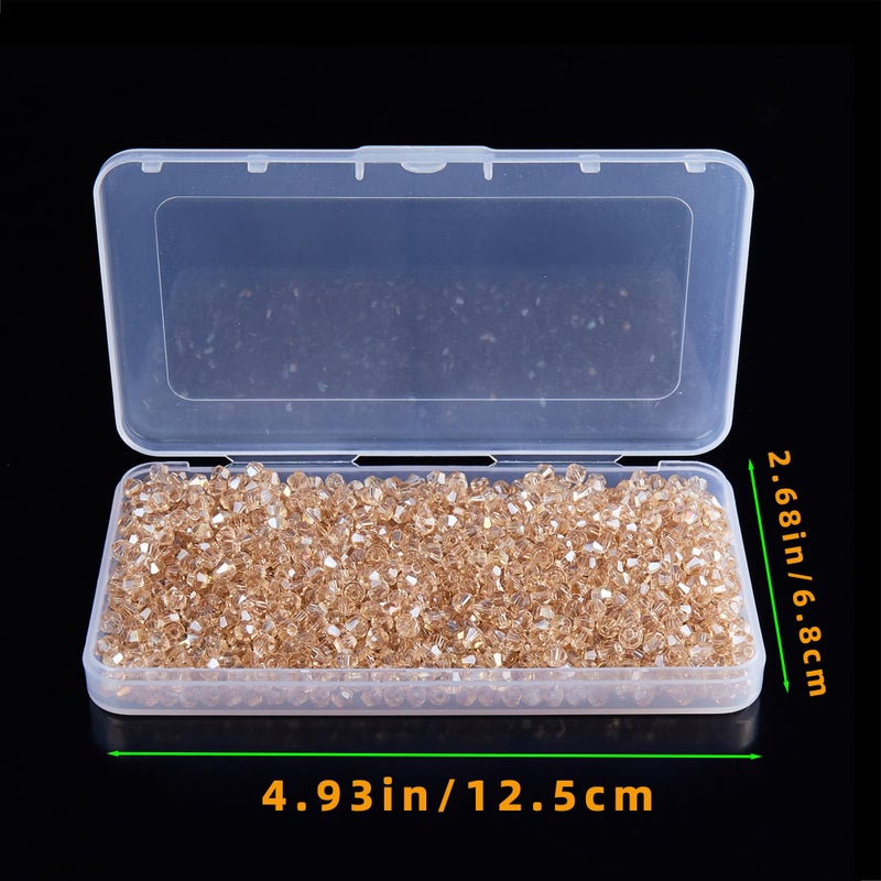 Laopottbeads 1100Pcs 4Mm Bicone Crystal Glass Beads For Jewelry Making  Sparkling Mini Beads For Suncatchers  Diy Bracelets & Craft Projects (Champagne Silver) - Image 4