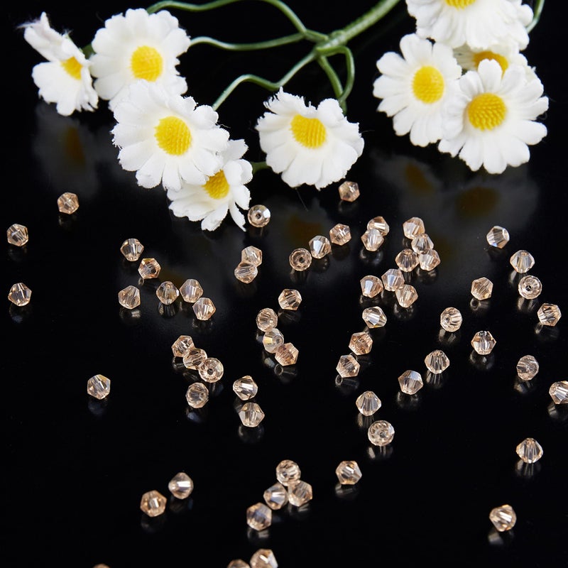 Laopottbeads 1100Pcs 4Mm Bicone Crystal Glass Beads For Jewelry Making  Sparkling Mini Beads For Suncatchers  Diy Bracelets & Craft Projects (Champagne Silver) - Image 3