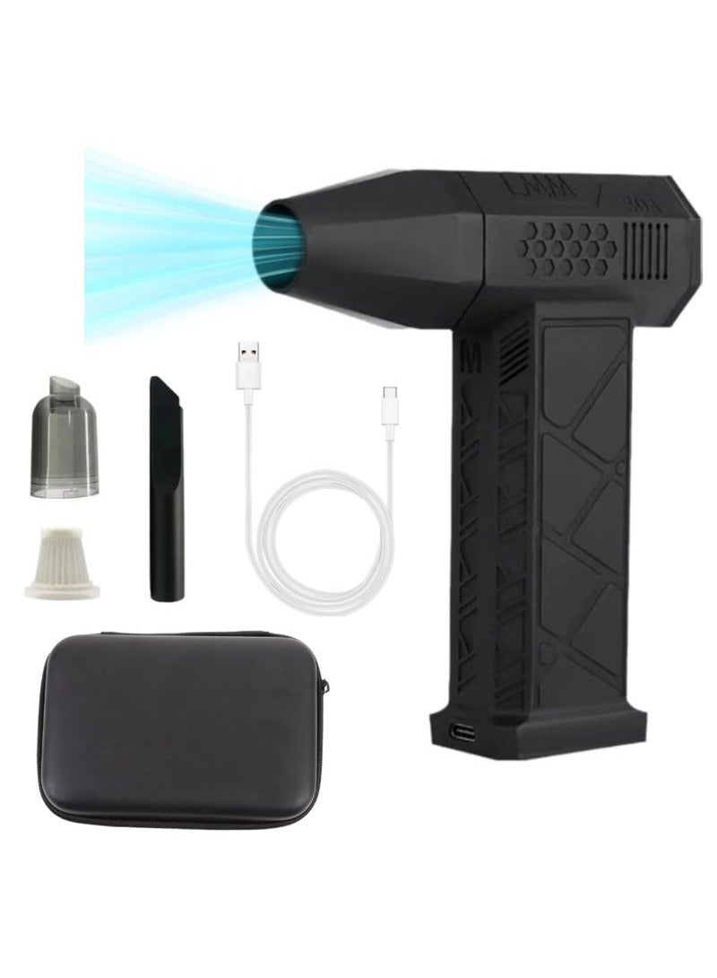 Compressed Air Duster Dust Blower Jet Dry Mini Blower With Overheating Protection130,000 RPM Air Blower Super Fan Turbo Powered Portable Turbo Fan  Cleaner Portable Blower Fan Electric Cordless Car Dryer With Carrying Case