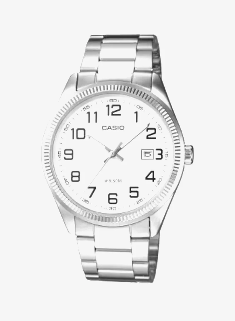 كاسيو Men's Analog Display Watch With Silver Stainless Steel Strap - MTP-1302D-7B