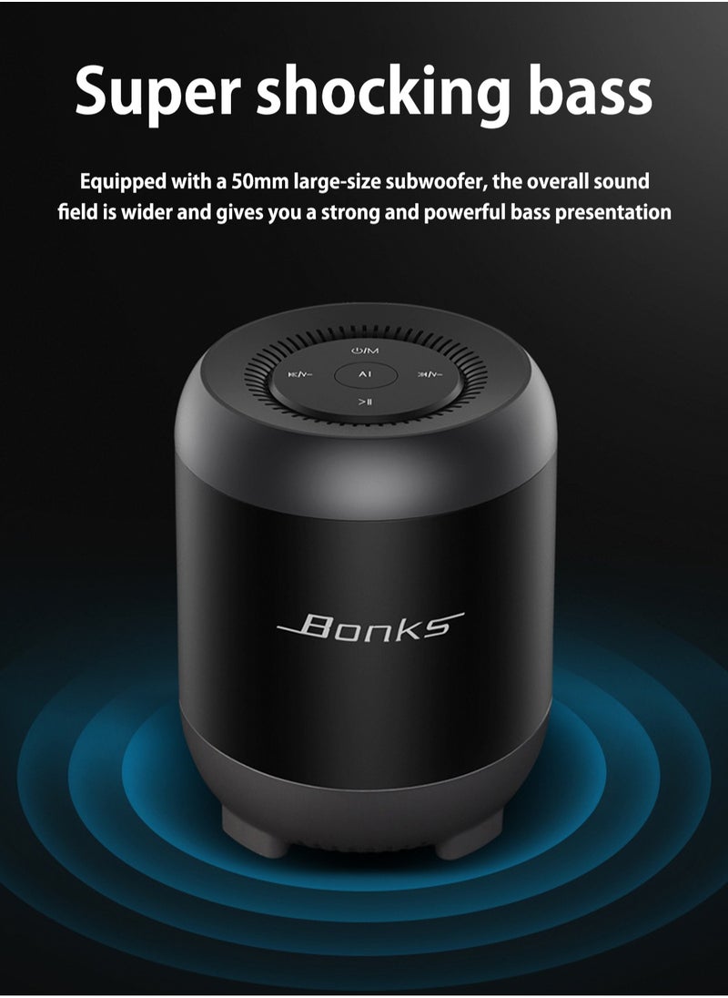BONKS - Speaker Intelligent Artificial Voice Control Card Small Audio Mobile Phone Desktop Computer Wireless bluetooth Speaker - Image 1